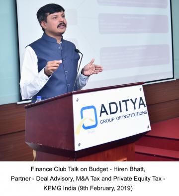 Finance Club Talk on Budget - Hiren Bhatt, Partner - Deal Advisory, M&A Tax and Private Equity Tax - KPMG India