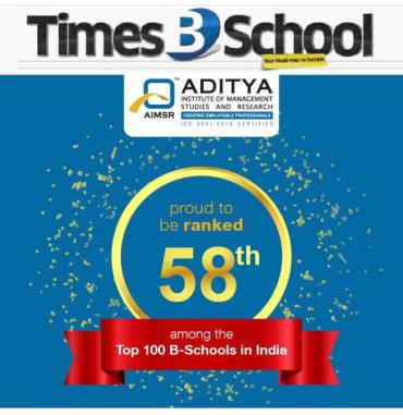Ranked amongst the Top 10 B-School in Mumbai, Source: TImes B-School Survey, 2021